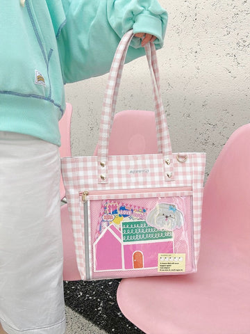 タータンチェック痛バッグ用トートバッグ