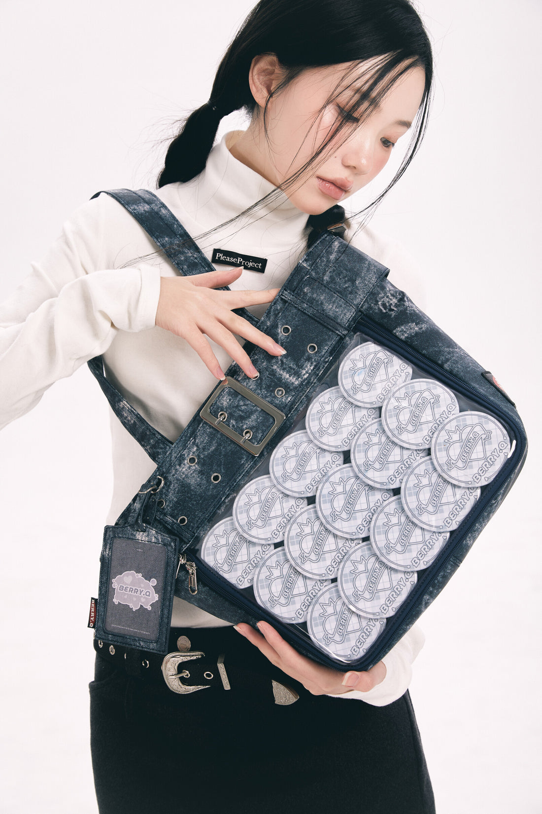 デニムPU痛バッグ用トートバッグ